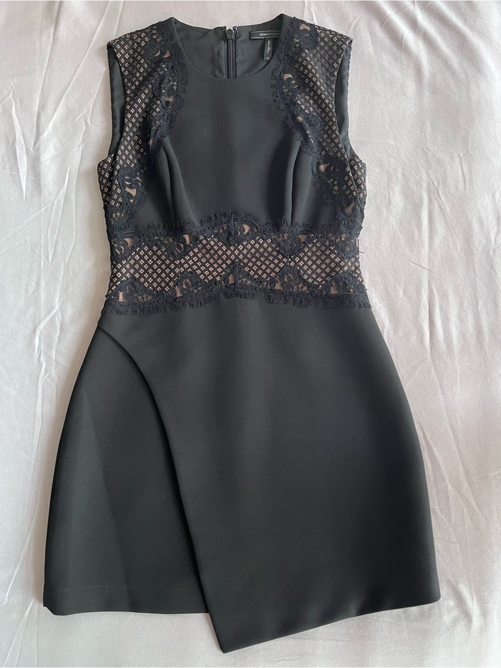 BCBGMaxAzria Leandra Lace-Blocked Dress